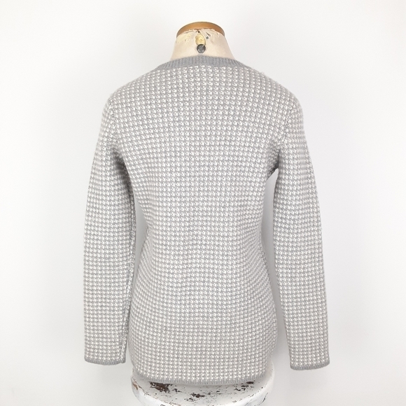 Theory Merino Wool Crewnewck Sweater in Grey/White Combo Size Small - Picture 6 of 9